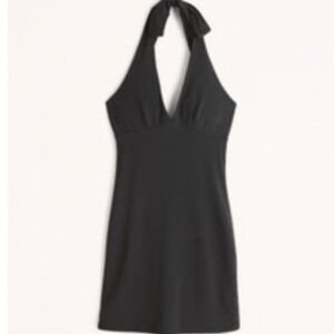 Abercrombie & Fitch Black Cowl Back Halter Mini Dress
